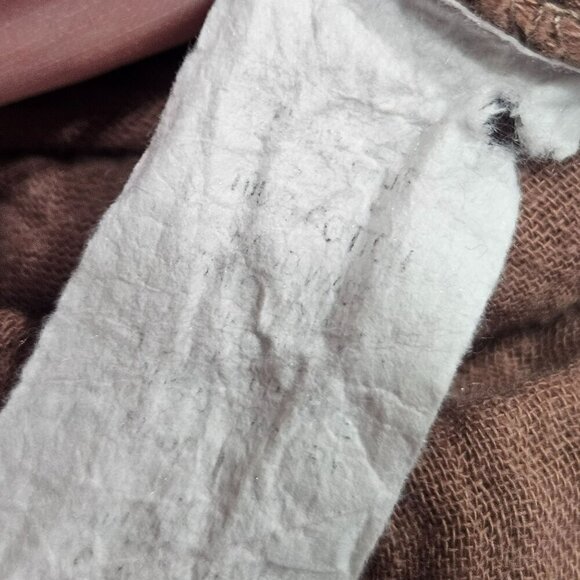 Bucket List Brown Gauzy Jumpsuit Overall Adjustable Straps Wide Legs Oversized S - Picture 13 of 13